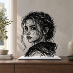 Sarah — Adrien D. Vieuloup | Sculpture scribble art | Amalgame