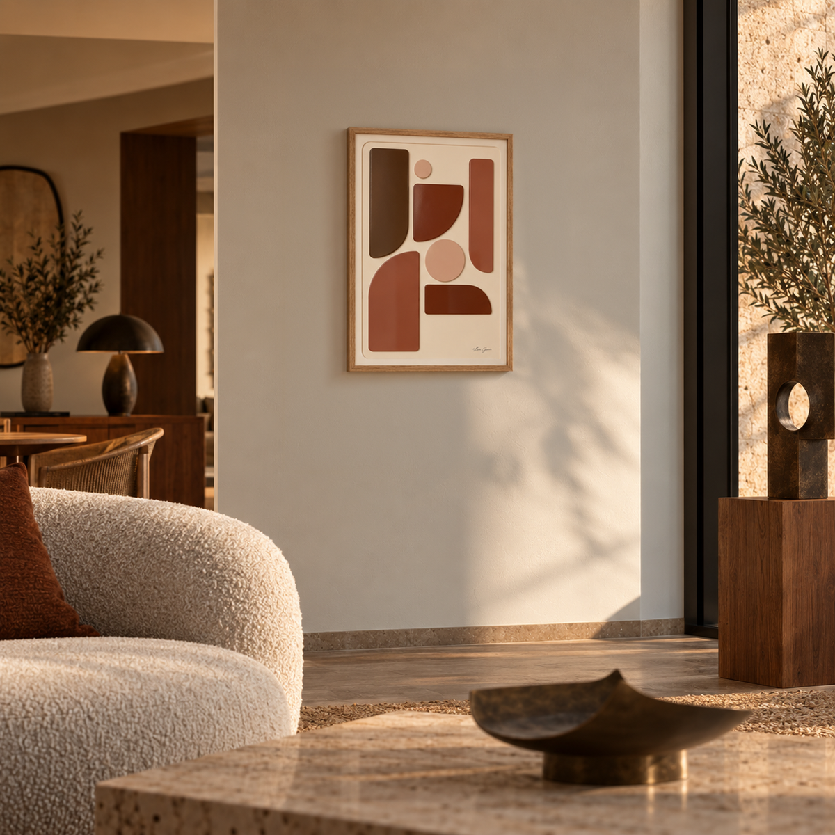  art mural en aluminium ton marrons